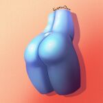  ambiguous_gender blue_body butt gradient_background hi_res humanoid nude rear_view scratchdex shadow simple_background solo 