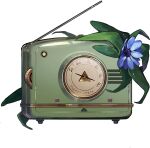  blue_flower eye_of_providence flower leaf ms._radio no_humans object_focus official_art radio radio_antenna reverse:1999 runes third-party_source transparent_background 