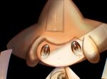  1other black_background colored_skin commentary_request highres jirachi open_mouth orange_eyes other_focus pokemon pokemon_(creature) simple_background solo tears tensaitou_tou third_eye upper_body white_skin 