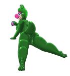  anthro breasts camel_toe condom female frog_costume kitsune_youkai mario_bros nintendo pink_body sexual_barrier_device simple_background solo twilight_stormshi_(character) white_background yoshi 