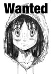  1girl azumanga_daioh greyscale highres kasuga_ayumu looking_at_viewer monochrome solo ted_kaczynski wanted 