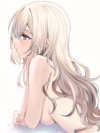  1girl blonde_hair blue_eyes breasts highres long_hair medium_breasts original ry_thae simple_background solo white_background 
