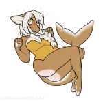  anthro big_breasts breasts brown_body clothed clothing colored female fish hair hostile-elf leotard long_hair marine pinup pose pregnant shark solo tail thick_thighs white_body white_hair yellow_eyes 