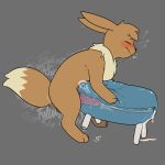  blush bodily_fluids cum doggystyle eevee ejaculation from_behind_position generation_1_pokemon genital_fluids hi_res knot male mr.smile nintendo penetrable_sex_toy pokemon pokemon_(species) sex sex_toy solo 