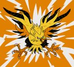  ._. bird feathers inkoinko7 no_humans pokemon pokemon_(creature) solo yellow_feathers zapdos 
