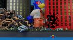  3d_(artwork) anthro aquinas_audax avian bird blender_(software) car clothed clothing destruction digital_media_(artwork) falco_lombardi hi_res human humor lego macro male mammal nintendo police police_car police_officer river star_fox vehicle water 