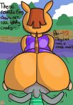  amphibian animal_crossing anthro big_butt bottomless bubble_butt bubbles_(animal_crossing) butt clothed clothing duo facesitting female female_on_top frog hippopotamid huck_(animal_crossing) klutzatdusk male male/female mammal nintendo oblivious on_top public sitting sitting_on_another unaware upskirt 