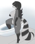  anthro big_breasts big_butt blackbetty breasts butt female franciene_(tango&#039;s_family) fur hair hi_res looking_at_viewer mammal nipples nude procyonid raccoon side_view simple_background smile solo thick_thighs 