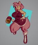  absurd_res accessory amy_rose anthro boots cartoon_gloves clothing dress eldiipiid eulipotyphlan female footwear grey_background hammer headband hedgehog hi_res mammal muscle_tone muscular muscular_anthro muscular_female sega simple_background solo sonic_the_hedgehog_(series) thick_thighs tools wide_eyed wide_hips 