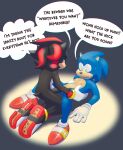  absurd_res anthro black_body blue_body bodily_fluids dialogue duo english_text erect_nipples erection eulipotyphlan female genitals green_eyes hedgehog hi_res ickyfig kneeling lying male male/female mammal nipples on_back penetration penis red_eyes sega shadow_the_hedgehog sonic_the_hedgehog sonic_the_hedgehog_(series) speech_bubble sweat sweatdrop text vaginal vaginal_penetration 