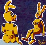  animatronic bedroom_eyes blush butt fangame female five_nights_at_freddy&#039;s freckles hi_res lagomorph leporid machine mammal narrowed_eyes pasties rabbit rear_view robot scottgames seductive 