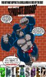  abs anthro ape blue_body blue_fur bulge clothing cover cover_art cover_page feet fur gor_(tomcat) gorilla grey_body grey_skin haplorhine hi_res male mammal muscular muscular_anthro muscular_male nipples pecs pink_nipples prehensile_feet primate pubes solo speech_bubble toes tomcat_(artist) underwear 