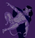  absurd_res bottomless bottomless_male claws clothed clothing disney gargoyle gargoyles genitals goliath_(gargoyles) hi_res horn humanoid jellypeenoddities looking_at_viewer male muscular muscular_male nude_male penis solo solo_focus tail thick_penis winged_humanoid wings wings_folded 