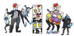  anthro cinderace clothed clothing crossdressing generation_1_pokemon generation_8_pokemon girly hi_res hypnosis hypnotic_eyes male male/male mind_control mr._mime nintendo pokemon pokemon_(species) rfred simple_background size_difference white_background 