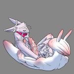  absurd_res antennae_(anatomy) anthro balls bodily_fluids clawed_fingers claws cum duo excessive_cum excessive_genital_fluids fluffy genital_fluids genitals hi_res inner_ear_fluff interspecies ishmael_(core34) lagomorph leporid male male/male mammal monster mostly_nude on_lap penis rabbit scarf scarf_only sitting_on_lap size_difference spiked_penis spikes spikes_(anatomy) sweat thecore34 toe_claws tuft vein veiny_penis 