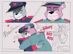  &lt;3 2023 anthro bear black_nose clothing comandante_fluffy comic coronel_otto duo embrace english_text eyes_closed hat headgear headwear hug kissing mammal scar sketchyvillain text unicorn_wars 