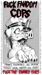  absurd_res ambiguous_gender anthro blood bodily_fluids canid canine canis cheek_tuft chest_tuft cop_hat domestic_dog drama english_text facial_tuft fake_pig_nose fangs gore gutter-bunny hi_res knife knife_in_mouth mammal monochrome object_in_mouth pattern_background police_hat political_cartoon politics simple_background solo stab tears_of_pain teary_eyes teeth text tuft wide_eyed wounded 