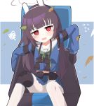  1girl @_@ ahoge animal_ears black_gloves black_hair blue_archive blue_serafuku blush bolt_action fake_animal_ears gloves green_neckerchief gun hagoonha halo headband highres in_container knee_pads leaf leaf_on_head long_hair long_sleeves looking_at_viewer miyu_(blue_archive) mosin-nagant neckerchief no_shoes pantyhose parted_lips pink_eyes puffy_long_sleeves puffy_sleeves rabbit_ears rifle sailor_collar school_uniform serafuku shoes sidelocks single_knee_pad sitting sneakers solo tearing_up trash_can two-tone_gloves weapon white_gloves white_halo white_pantyhose white_sailor_collar 