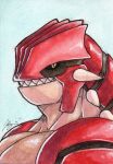  anthro black_body digital_drawing_(artwork) digital_media_(artwork) digital_painting_(artwork) fangs flammars generation_3_pokemon groudon hi_res legendary_pokemon male male/male muscular nintendo pecs pokemon pokemon_(species) red_body reptile scalie solo teeth yellow_eyes yongdasom 