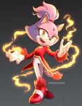  1girl artist_name blaze_the_cat burning_blaze gloves highres jacket looking_at_viewer open_mouth red_footwear red_jacket shoes simple_background solo sonic_(series) vitoriacampos watermark white_gloves 