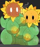  absurd_res areola big_breasts black_eyes breasts duo ebi10000000000 elemental_creature elemental_humanoid female flora_fauna flower flower_creature flower_humanoid great_sunflower green_body hi_res huge_breasts humanoid looking_at_viewer mario_bros musical_note nintendo nipples not_furry nude plant plant_humanoid sunflower_kid white_eyes yellow_areola yellow_nipples 