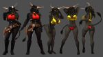 3d_(artwork) anthro belt big_breasts boots bovid bovine bra breasts cattle cleavage clothed clothing cowgirl_outfit digital_media_(artwork) female footwear gun handgun hi_res holster horn mammal multiple_poses muscular muscular_female navel petruz pistol pose ranged_weapon solo source_filmmaker standing tail underwear weapon 