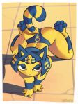  absurd_res animal_crossing ankha_(animal_crossing) anthro blue_pawpads clothing domestic_cat egyptian egyptian_mythology felid feline felis female hi_res mammal middle_eastern_mythology mythology nintendo nude panties pawpads paws solo thighs underwear y yarney 