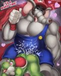  anthro bodily_fluids cum elephant elephantid genital_fluids hi_res lucreteer male male/male mammal mario mario_bros nintendo proboscidean sex yoshi 