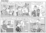  aiden_harris anthro canid canine canis cheetah closet_coon comic coyote dialogue digital_media_(artwork) duma_matambo english_text felid feline group infatuation leafdog looking_at_another male mammal monochrome peeping procyonid raccoon rodney_waters stalking text 