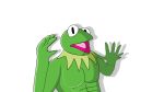 16:9 abs amphibian anonymous_artist anthro frog green_body kermit_the_frog male meme mr_beast_(meme) muppet muppets muscular muscular_male pecs solo widescreen 