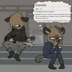  aggressive_retsuko anthro brother brothers clothing duo eyewear glasses guitar haida hi_res homunculus100 hoodie hyena imminent_murder jiro_haida_(aggretsuko) male mammal musical_instrument plucked_string_instrument sanrio sibling sitting string_instrument thought_bubble topwear 