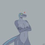  &lt;3 2023 anthro blue_(jurassic_world) blue_body blue_lines dinosaur dromaeosaurid female female/female genitals ggpro hi_res jurassic_park jurassic_world mammal reptile scalie solo theropod universal_studios velociraptor yellow_eyes 