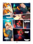  2023 absurd_res anthro anthrofied arcanine big_muscles bodily_fluids bottomwear building claws clothed clothing comic dialogue directional_arrow door duo dylan_(zourik) embrace english_text eyebrows frown fur generation_1_pokemon generation_7_pokemon gesture hair hi_res house hug incineroar leo_(zourik) male mane motion_lines multiple_scenes muscular muscular_anthro muscular_male narrowed_eyes night nintendo outside pants pokemon pokemon_(species) sad shirt sitting smile standing street_lamp sweat text thought_bubble topwear tuft waving zourik 