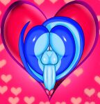  &lt;3 2018 anthro balls blue_body blue_scales blue_skin butt butt_heart digital_media_(artwork) erection genitals glans heart_background herm hi_res holidays intersex june_(justathereptile) justathereptile komodo_dragon lizard monitor_lizard nude penis pink_background pink_glans pink_pussy pussy rear_view reptile scales scalie simple_background solo tail valentine&#039;s_day watermark 