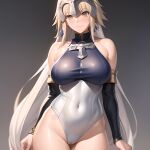  ai-generated blonde_hair breasts highres jeanne_d&#039;arc_(fate) long_hair medium_breasts non-web_source one-piece_swimsuit swimsuit 