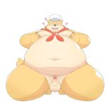  &lt;3 2023 anthro balls belly big_belly blush canid canine canis chef_hat clothing domestic_dog erection eyes_closed genitals ginsingoo1 hat headgear headwear kemono male mammal moobs navel nipples obese obese_male overweight overweight_male penis small_penis solo 