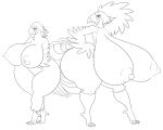  anthro avian avian_feet beak big_breasts bird blue_macaw blue_sky_studios blush breasts butt duo eva_(rio) feathers feet female genitals hi_res jealous jewel_(rio) keel-billed_toucan marauder6272 pose pussy ramphastos rio_(series) tail_feathers toucan 