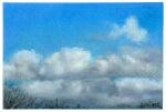  amima_amita artist_name blue_sky cloud cloudy_sky highres no_humans original painting_(medium) pastel_(medium) scenery signature sky traditional_media 