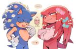  ... 1girl 2boys amy_rose animal_ears animal_nose artist_name blue_flower blue_fur blush bracelet closed_eyes closed_mouth crossed_arms fang flower furry furry_female furry_male gloves gold_bracelet half-closed_eyes hand_on_own_hip hand_up hands_up heart hedgehog hedgehog_ears hedgehog_girl hedgehog_tail jewelry knuckles_the_echidna looking_at_another multiple_boys open_mouth own_hands_together pink_flower pink_fur pink_gloves purple_eyes red_fur simple_background sk_rokuro smile sonic_(series) sonic_the_hedgehog speech_bubble sweat sweatdrop tail tongue white_background white_flower white_gloves yellow_flower 