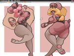  anthro areola big_breasts big_butt black_sclera blonde_hair breasts brown_areola brown_body brown_fur brown_nipples butt digital_media_(artwork) duo easter easter_egg egg feet female female/female fingers fur generation_4_pokemon hair hi_res holidays kiss_the_carrot lagomorph leporid looking_at_viewer looking_back lopunny mammal nintendo nipples open_mouth pink_eyes pink_hair pokemon pokemon_(species) rabbit shaded simple_background smile soles tail thick_thighs toes tongue tongue_out wide_hips yellow_eyes 