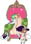  anal anal_vore big_butt big_penis butt chair cloak clothing crown desbjust eyebrows fangs footwear furniture genitals gloves green_eyes green_hair group hair hair_over_eye handwear headgear hi_res huge_penis hyper hyper_genitalia hyper_penis junk_(desbjust) leaking_penis legwear lips male mammal mouse multiple_prey murid murine nipples one_eye_obstructed penis raised_eyebrow rodent shoes size_difference stockings tail teeth thick_bottom_lip thong throne trio underwear vein veiny_penis vore 