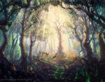  alayna_danner artist_name copyright creature day fantasy forest highres magic:_the_gathering nature no_humans outdoors scenery sunlight tree 