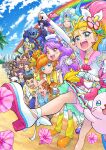  :d arm_up arms_up blonde_hair blue_bow blue_sky blurry blurry_background bow building butterfly_hat_ornament character_request choker chongire clenched_hands closed_eyes cloud cloudy_sky colored_eyelashes commentary crown day depth_of_field doll dress earrings eating elbow_gloves elda_(precure) facial_mark father_and_daughter fingerless_gloves fish food_theft foreshortening glasses gloves hair_bow hair_pulled_back hand_on_another&#039;s_shoulder hat hat_ornament heart highres itou_shin&#039;ichi jewelry kneehighs kururun_(precure) leaning_forward leg_up long_hair looking_at_viewer low-tied_long_hair low_twintails mermaid_queen_(precure) miniskirt mother_and_daughter multicolored_eyes natsuumi_aoi natsuumi_taiyou neckerchief numeri_(precure) orange_eyes orange_neckerchief outdoors palm_tree pink_sailor_collar pleated_skirt pouch purple_choker purple_dress purple_footwear purple_hair purple_sailor_collar rainbow raised_fist rectangular_eyewear sailor_collar sailor_hat shell_brooch shoes side_ponytail skirt sky sleeveless sleeveless_dress smile socks squatting standing standing_on_one_leg suzumura_miyuki textless_version towel towel_around_neck tree triangle_earrings twintails v_over_eye waving white_footwear white_gloves white_headwear white_neckerchief white_skirt white_socks yellow_choker yellow_dress yellow_footwear yellow_gloves yellow_sailor_collar yellow_socks 