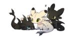  animal_focus blue_eyes character_request dragon full_body green_eyes highres how_to_train_your_dragon looking_afar looking_at_another looking_away lying on_stomach ou331 simple_background toothless western_dragon white_background wings 