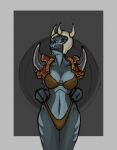  anthro armor blizzard_entertainment breasts canid canine canis clothed clothing digital_media_(artwork) female headgear helmet hi_res mammal nude pose simple_background sketch solo the_dark_skull warcraft were werecanid werecanine werewolf wolf worgen 