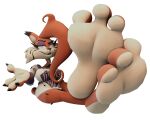 3_toes 3d_(artwork) 4_fingers anthro barefoot blender_(software) bobcat breasts clothing digital_media_(artwork) feet felid feline female female/female fingers foot_focus hi_res hindpaw lynx mammal paws soles solo spanky_bobcat toes zefeetsheet 