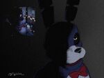  2023 animatronic anthro artist_name biped black_background black_nose bow_tie bow_tie_only bust_portrait colored colored_sketch countershade_face countershade_torso countershading creepy digital_drawing_(artwork) digital_media_(artwork) five_nights_at_freddy&#039;s five_nights_at_freddy&#039;s_(film) fur guide_lines hi_res lagomorph leporid looking_at_viewer machine male mammal mostly_nude multicolored_body obscured_eyes opilka_(artist) portrait purple_body purple_ears purple_fur rabbit rabbit_ears red_bow reference_image robot scottgames screencap shadow shadowed_eyes simple_background sketch solo standing text three-quarter_portrait two_tone_body universal_studios white_text 