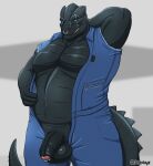  absurd_res alien anthro foreskin genitals hi_res male penis piercing slightly_chubby solo star_wars trandoshan treebarkdragon 