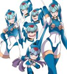  1girl android armor artist_name bodysuit fang full_body leviathan_(mega_man) looking_at_viewer mega_man_(series) mega_man_zero_(series) robot_girl simple_background solo tongue tongue_out 