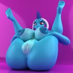  2_horns 3d_(artwork) anthro anus areola argos90 barefoot big_breasts blender_(software) blue_areola blue_body blue_nipples blue_scales blue_skin breasts butt curled_horn digital_media_(artwork) dragon eyelashes feet female friendship_is_magic genitals hasbro hi_res horn huge_breasts humanoid_feet legs_up looking_at_viewer my_little_pony nipples non-mammal_breasts plantigrade princess_ember_(mlp) pussy red_eyes scales scalie smile soles solo spikes western_dragon 